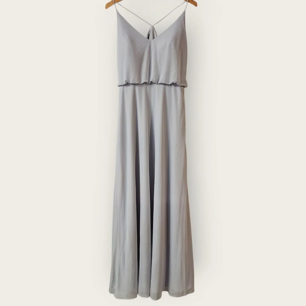 Alfred Sung Platinum Maxi Dress Sz 4 - Picture 3 of 8